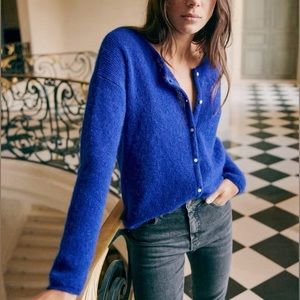 XSmall Sezane Gaspard cardigan in blue